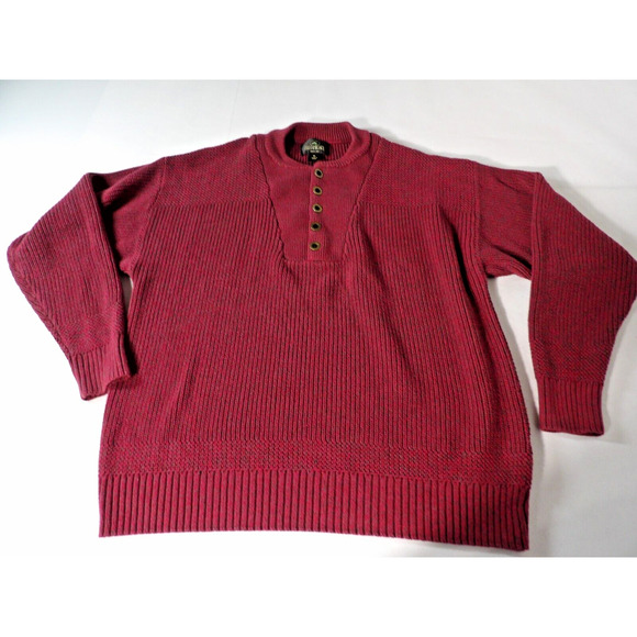 Red Head Mens Sweater XL Knit Heavy Red Cable Pullover Fishermen Grandpa - Picture 1 of 8